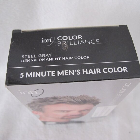 NIB - ion Men's 5-Minute Steel Gray Hair Color Kit - Picture 3 of 9